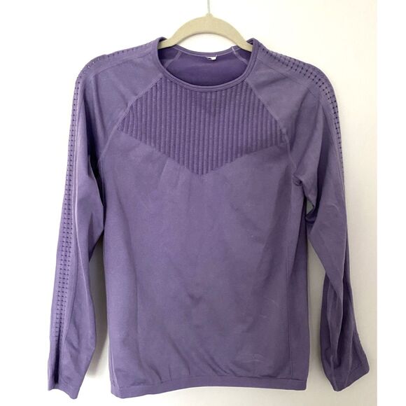 Fabletics Washed Violetta Sync Seamless Long-Sleeve Tight Compression Top Sz M - Picture 2 of 7